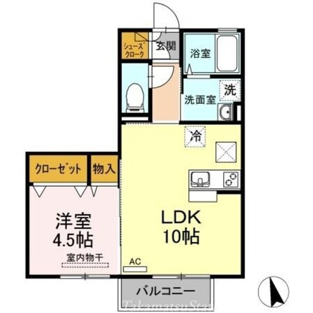 リビングタウン高松中央　Ｂ棟の物件間取画像